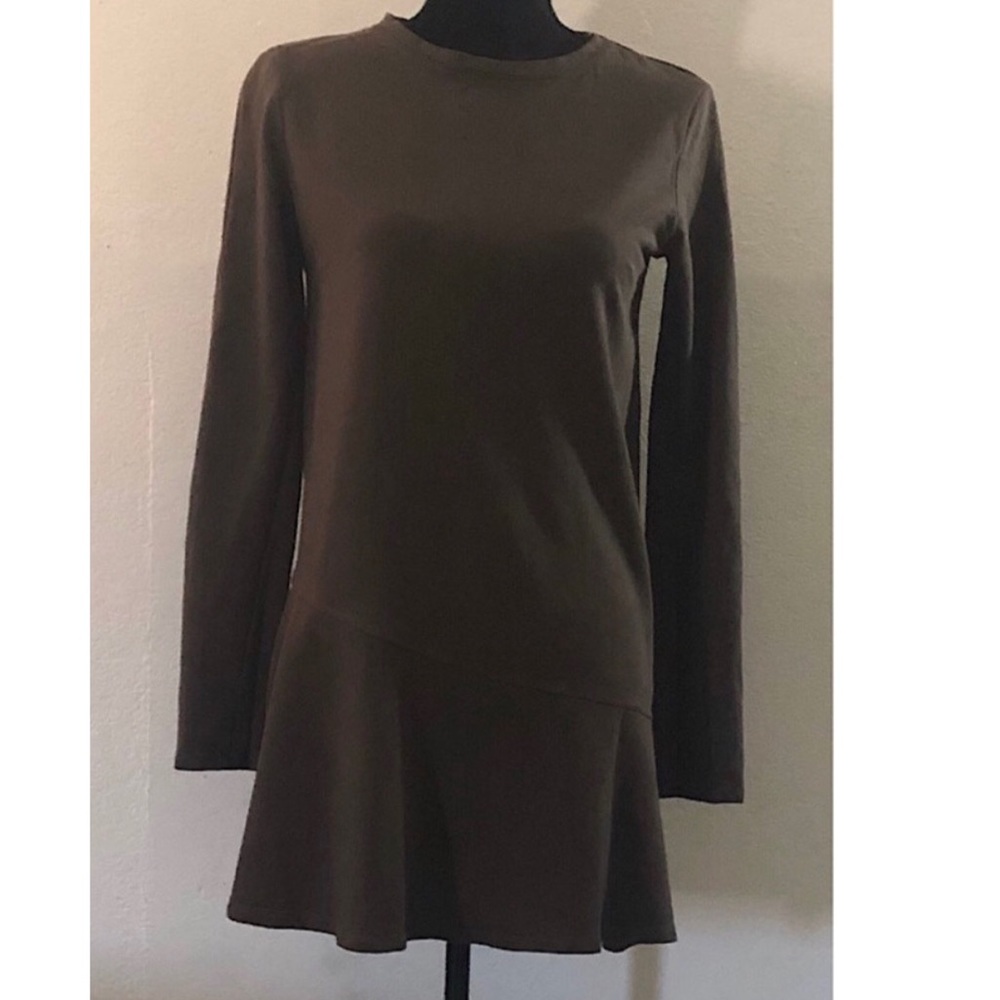 Zara Trafaluc Peplum Style Dress - Olive